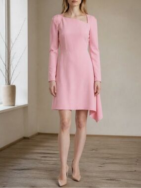 ROLAND MOURET Pink Long Sleeve Dress